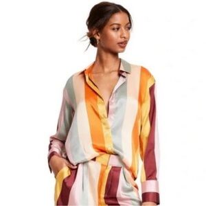 Vibrant Multicolor Striped Button Down Shirt